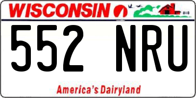 WI license plate 552NRU