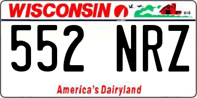 WI license plate 552NRZ
