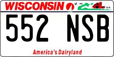 WI license plate 552NSB