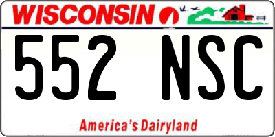 WI license plate 552NSC