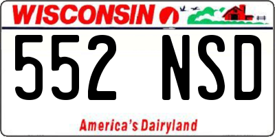 WI license plate 552NSD