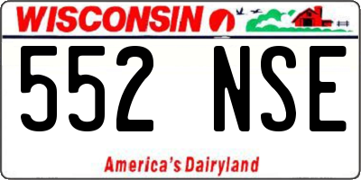 WI license plate 552NSE