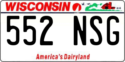 WI license plate 552NSG