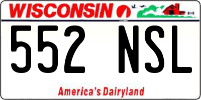 WI license plate 552NSL