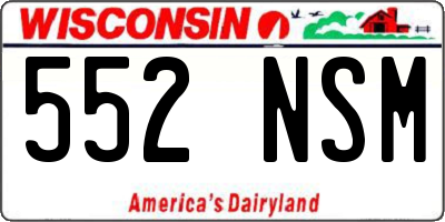 WI license plate 552NSM