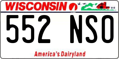 WI license plate 552NSO