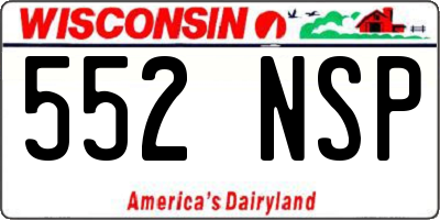 WI license plate 552NSP