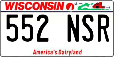 WI license plate 552NSR