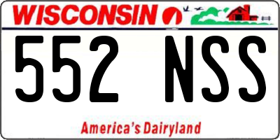 WI license plate 552NSS