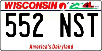 WI license plate 552NST