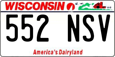 WI license plate 552NSV