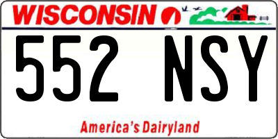 WI license plate 552NSY