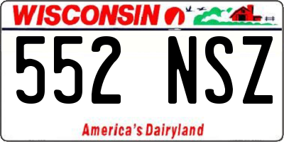 WI license plate 552NSZ