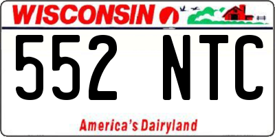 WI license plate 552NTC