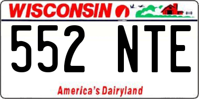 WI license plate 552NTE
