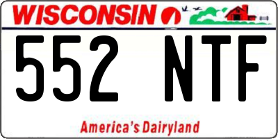 WI license plate 552NTF