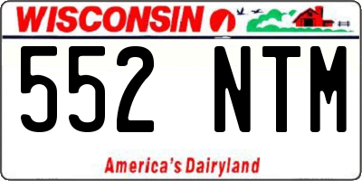 WI license plate 552NTM