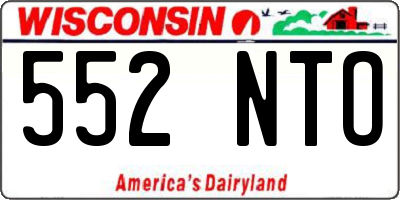 WI license plate 552NTO