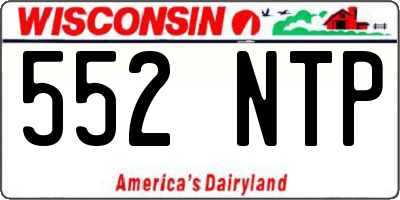 WI license plate 552NTP