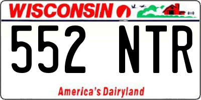 WI license plate 552NTR