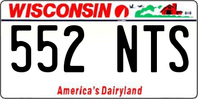 WI license plate 552NTS