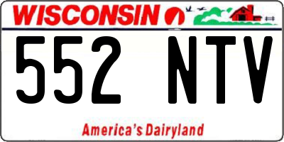 WI license plate 552NTV