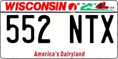 WI license plate 552NTX