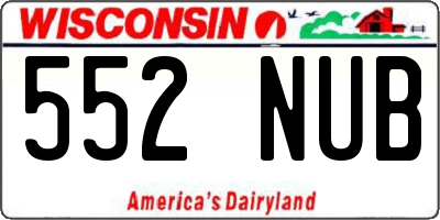 WI license plate 552NUB