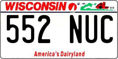 WI license plate 552NUC