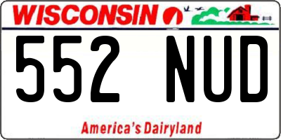 WI license plate 552NUD