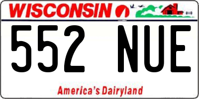 WI license plate 552NUE