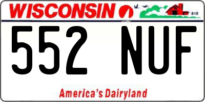 WI license plate 552NUF