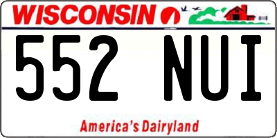 WI license plate 552NUI