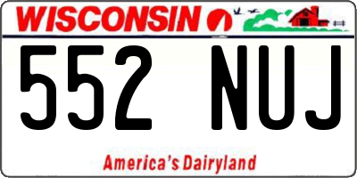 WI license plate 552NUJ