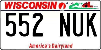 WI license plate 552NUK