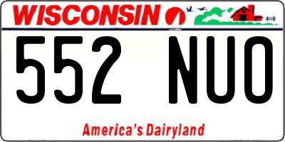 WI license plate 552NUO