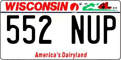 WI license plate 552NUP