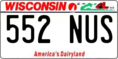 WI license plate 552NUS