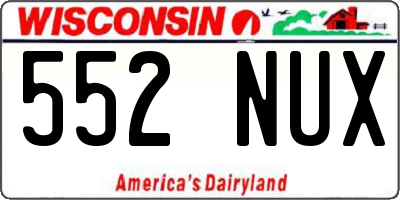 WI license plate 552NUX