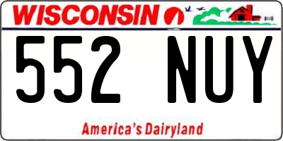 WI license plate 552NUY