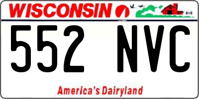 WI license plate 552NVC