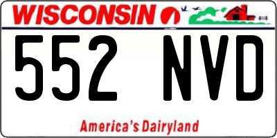 WI license plate 552NVD