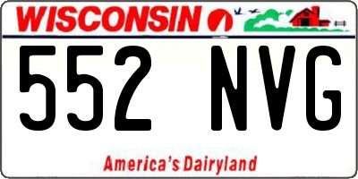 WI license plate 552NVG