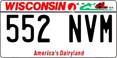 WI license plate 552NVM