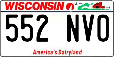 WI license plate 552NVO