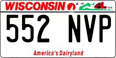 WI license plate 552NVP