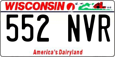 WI license plate 552NVR