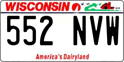 WI license plate 552NVW