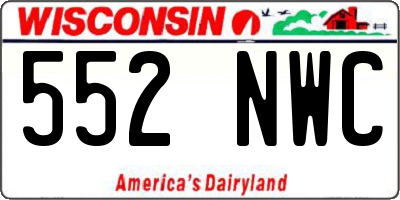 WI license plate 552NWC