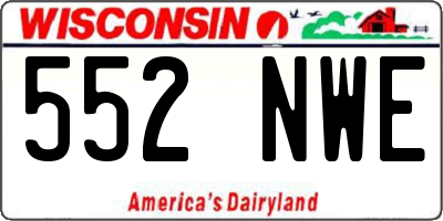 WI license plate 552NWE